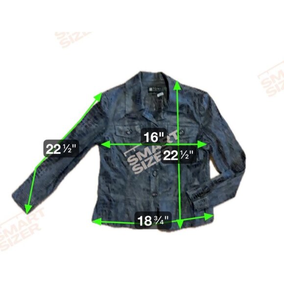 Toni Morgan Jacket Womens SM Faux Croc Print Button Up Black & Gray - Picture 7 of 7